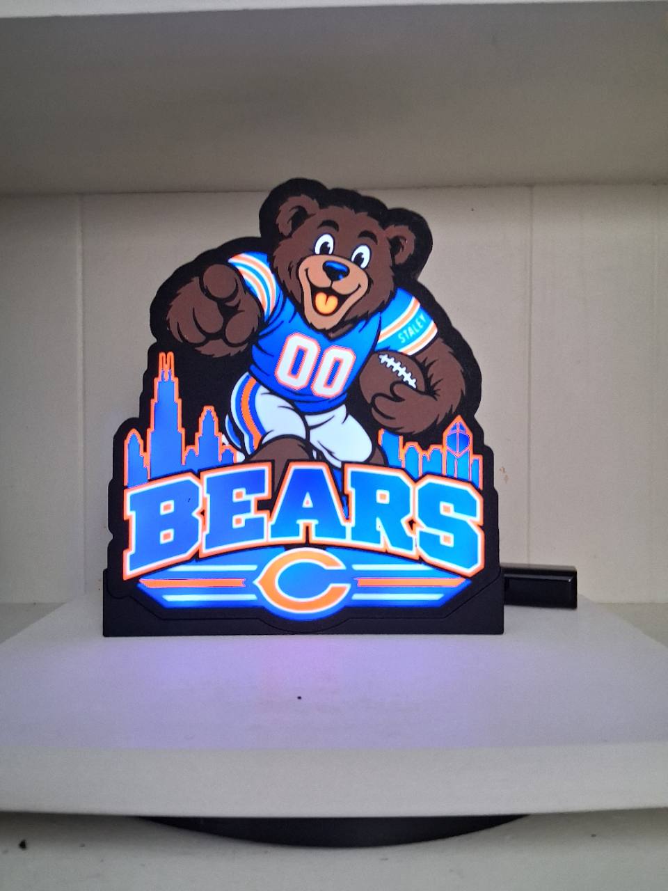 Staley Bears Mascot Fan LED Light Box Sign photo 5 – Lit Layer Creations
